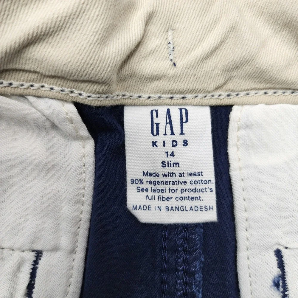 Gap Kids Chino Shorts Boys 14‎ Slim Tapestry Navy Blue New With Tags 738577-01